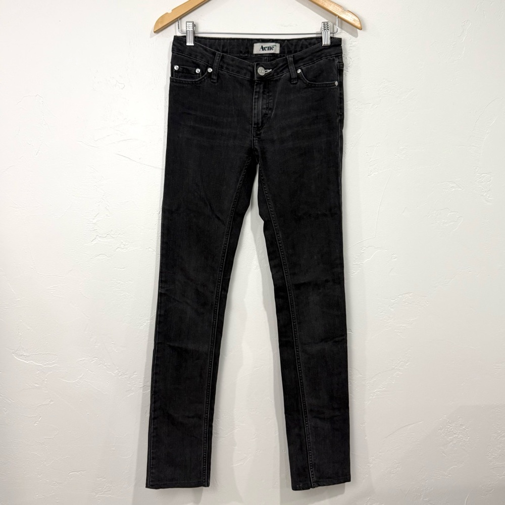 Vintage Acne Hex/Blacks Dark Gray Low Rise Slim Fit Straight Jeans 28x34 Casual